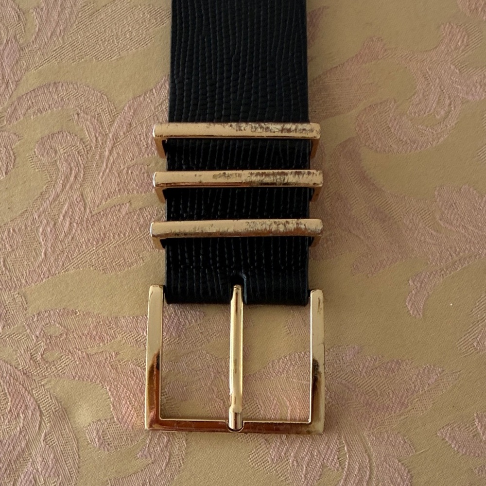 Anine Bing, Black Belt with Gold Buckle, XS/S $78.00